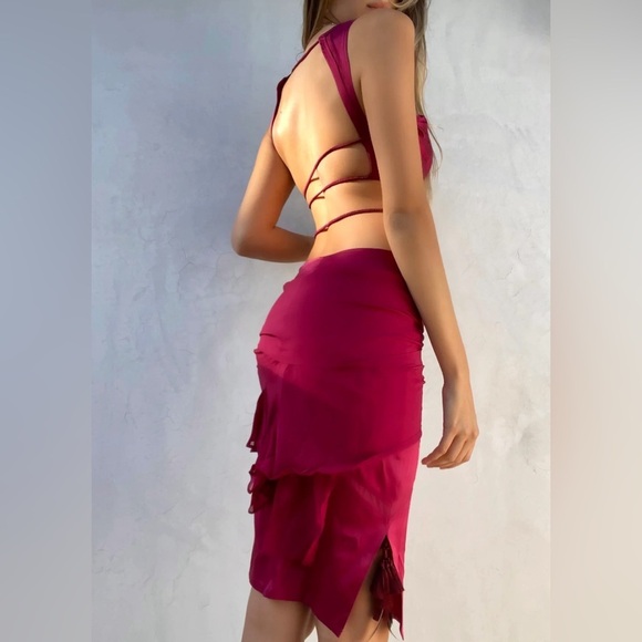 Vintage Gucci Runway Bustier Cutout Silk Mini Dress 42 6 Corset Open Back 2000s - Picture 4 of 15